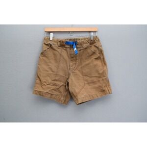 Topo Designs Mens Size Medium Canvas Shorts Tan Drawstring Belted